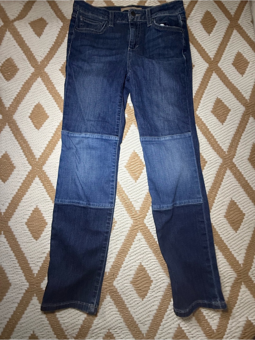 Joe's Jeans Straight Leg Patchwork Indigo Denim
